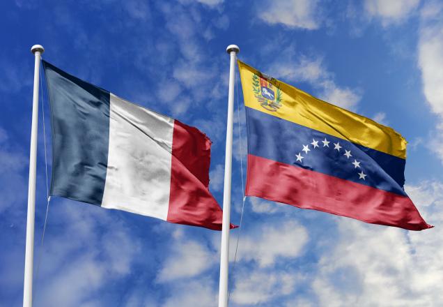 Drapeaux France et Venezuela